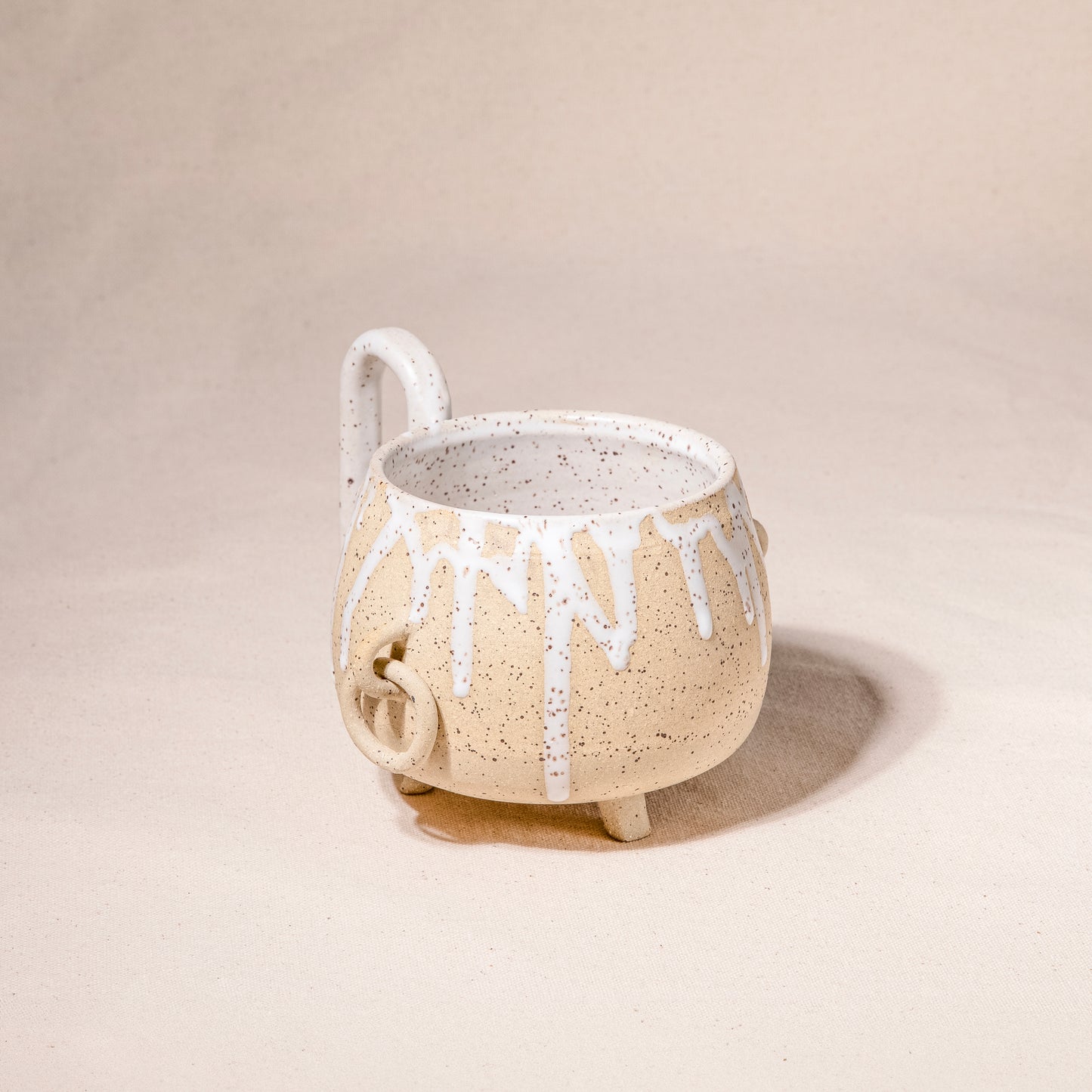 Speckled White Drip Chain Mug