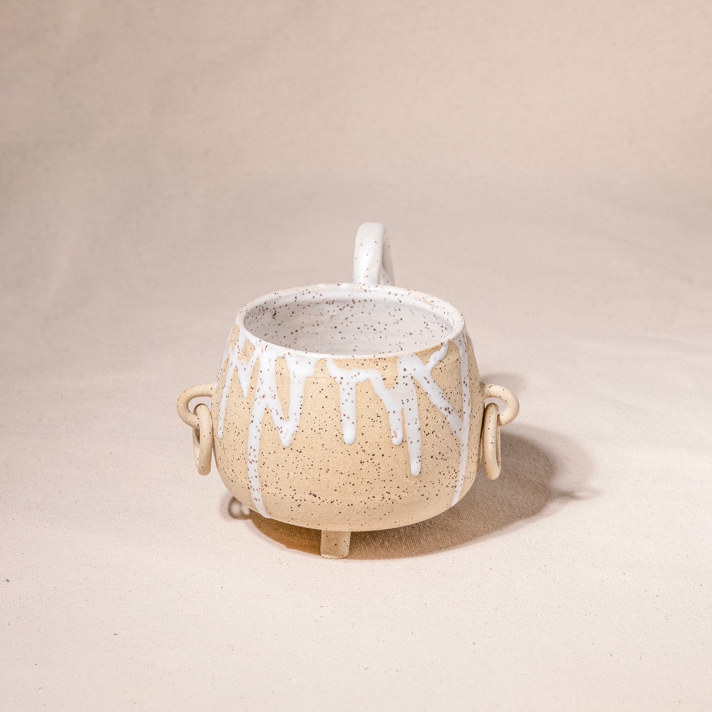 Speckled White Drip Chain Mug