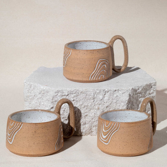 Wide Boho Tan Mug - Carla Zancanaro Studio