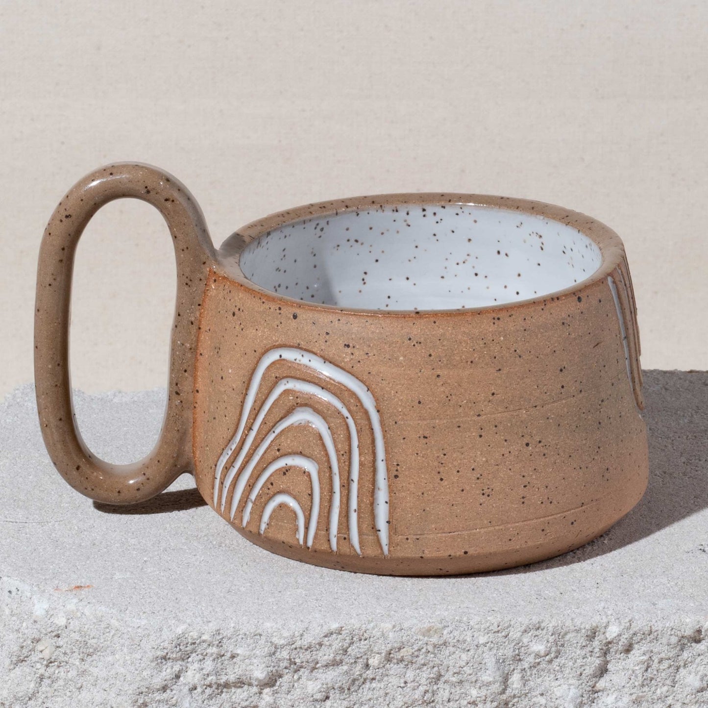 Wide Boho Tan Mug - Carla Zancanaro Studio