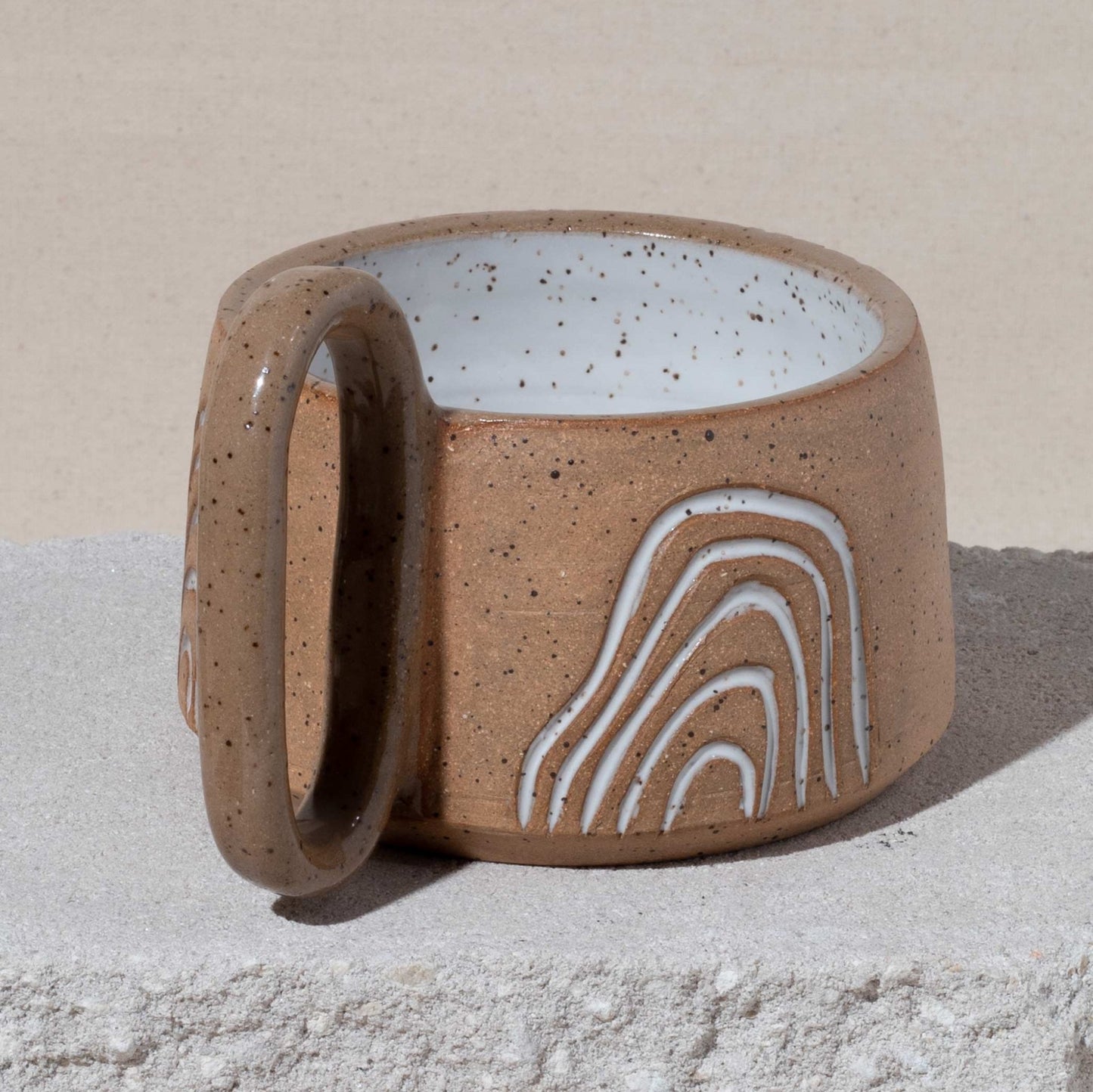 Wide Boho Tan Mug - Carla Zancanaro Studio