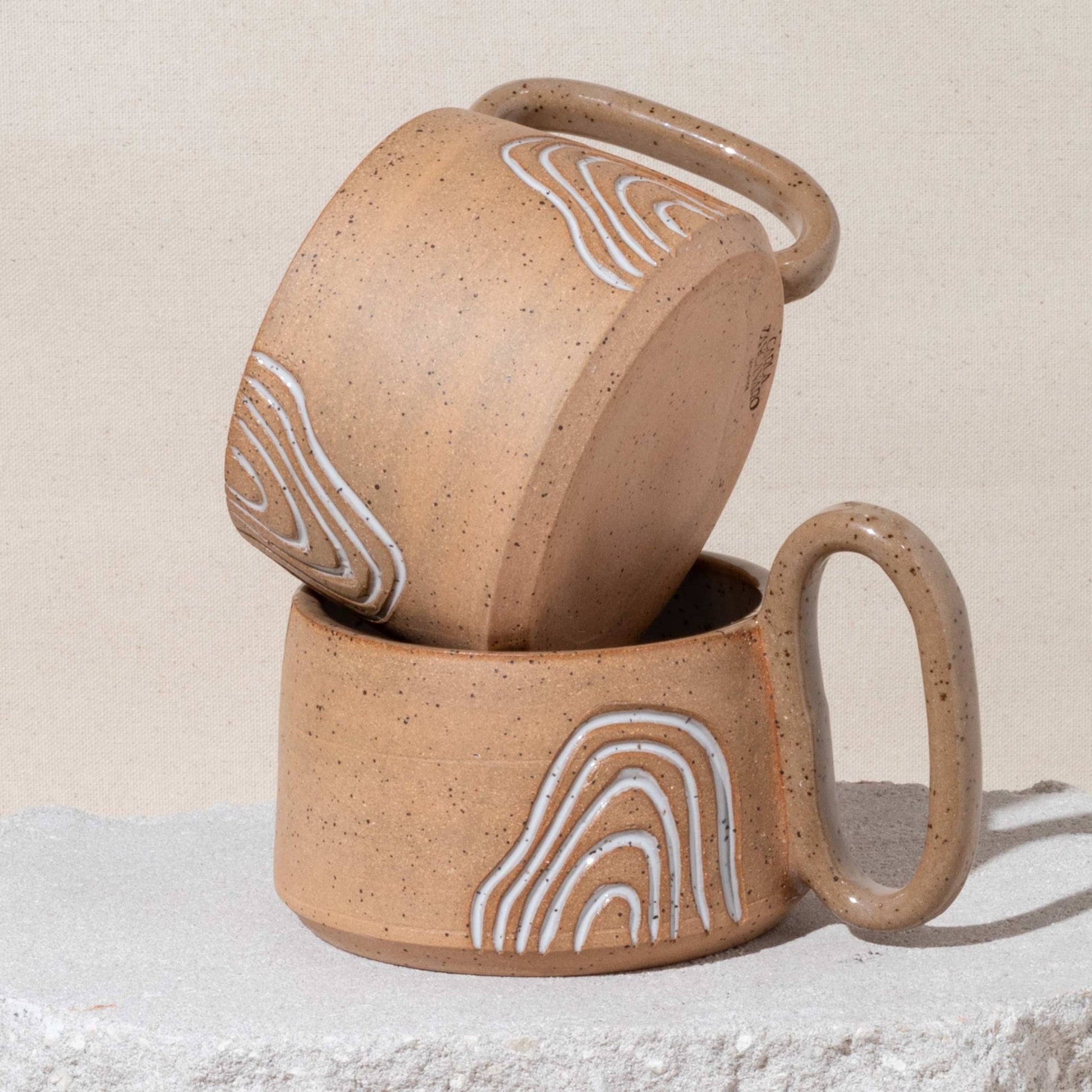 Wide Boho Tan Mug - Carla Zancanaro Studio