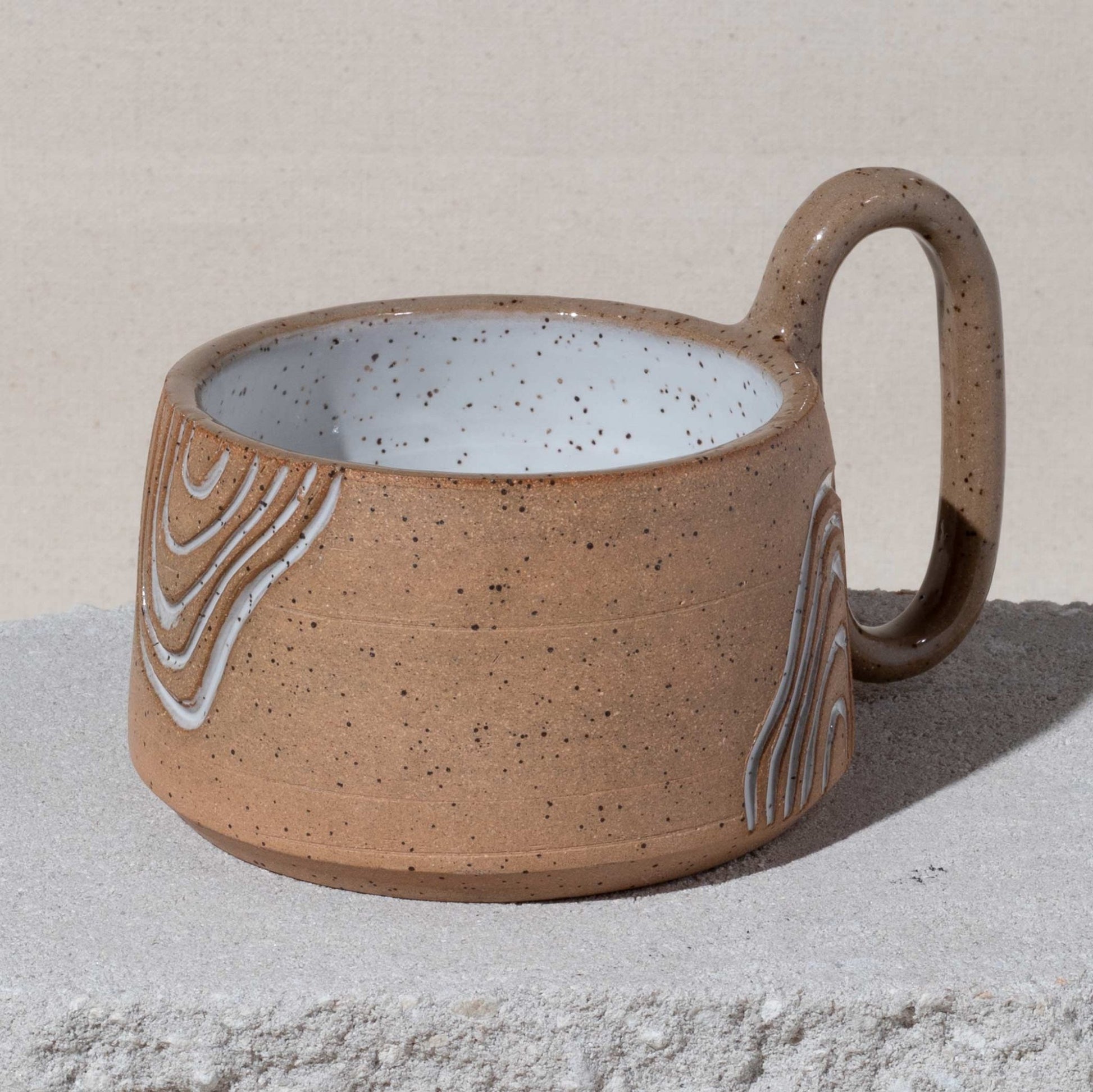 Wide Boho Tan Mug - Carla Zancanaro Studio