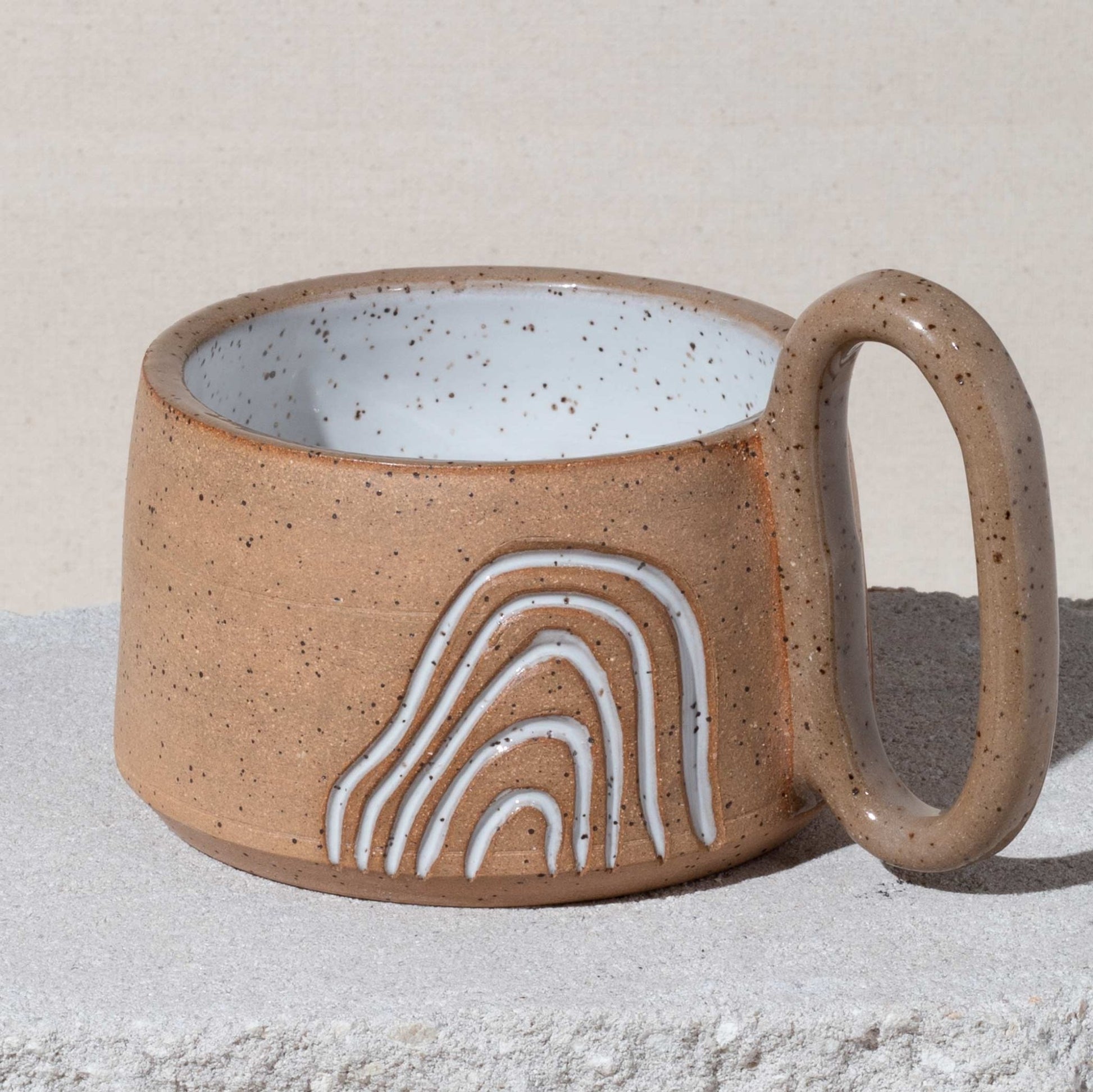 Wide Boho Tan Mug - Carla Zancanaro Studio